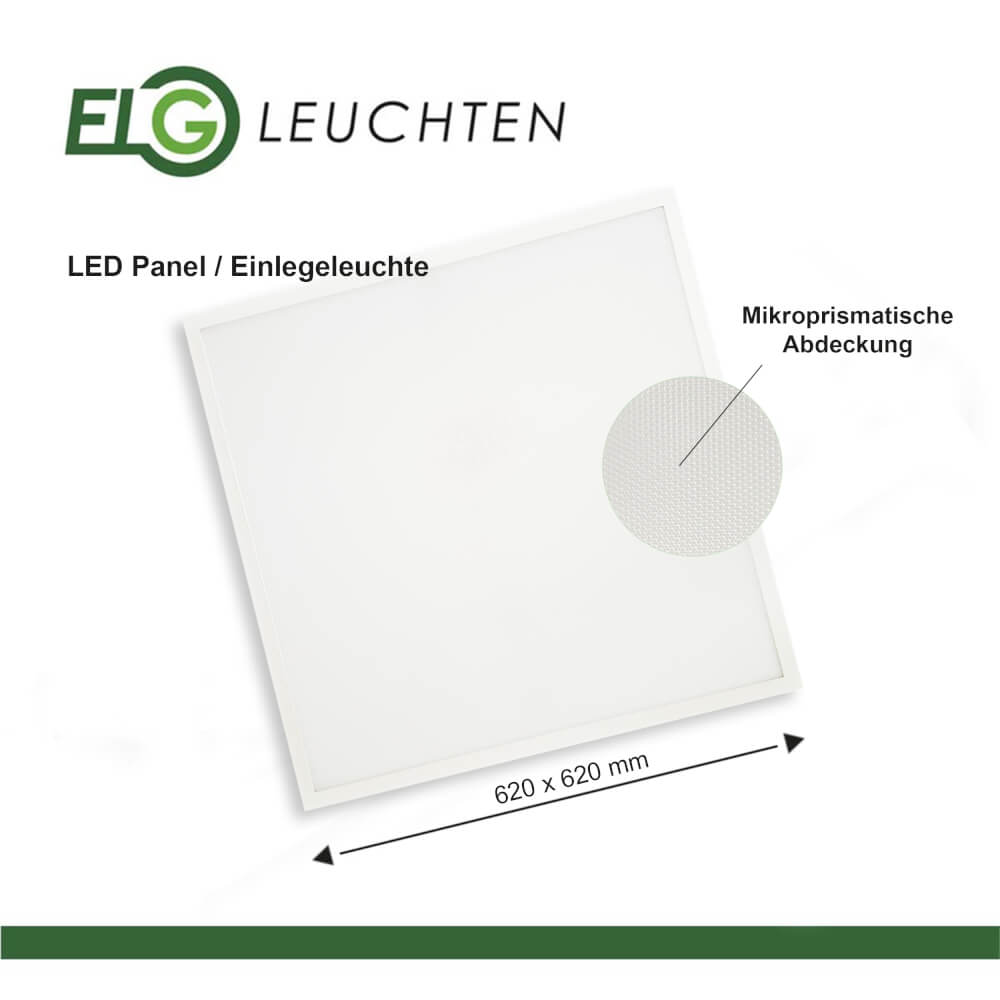 Hochwertiges LED Panel, Einlegeleuchte 62x62cm, 4000K (neutralweiß), 7000 Lumen, 45 Watt (inkl. Treiber)