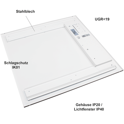 LED Panel, Einlegeleuchte, 36 Watt , 3000K, Micropris. Abdeckung 3000K